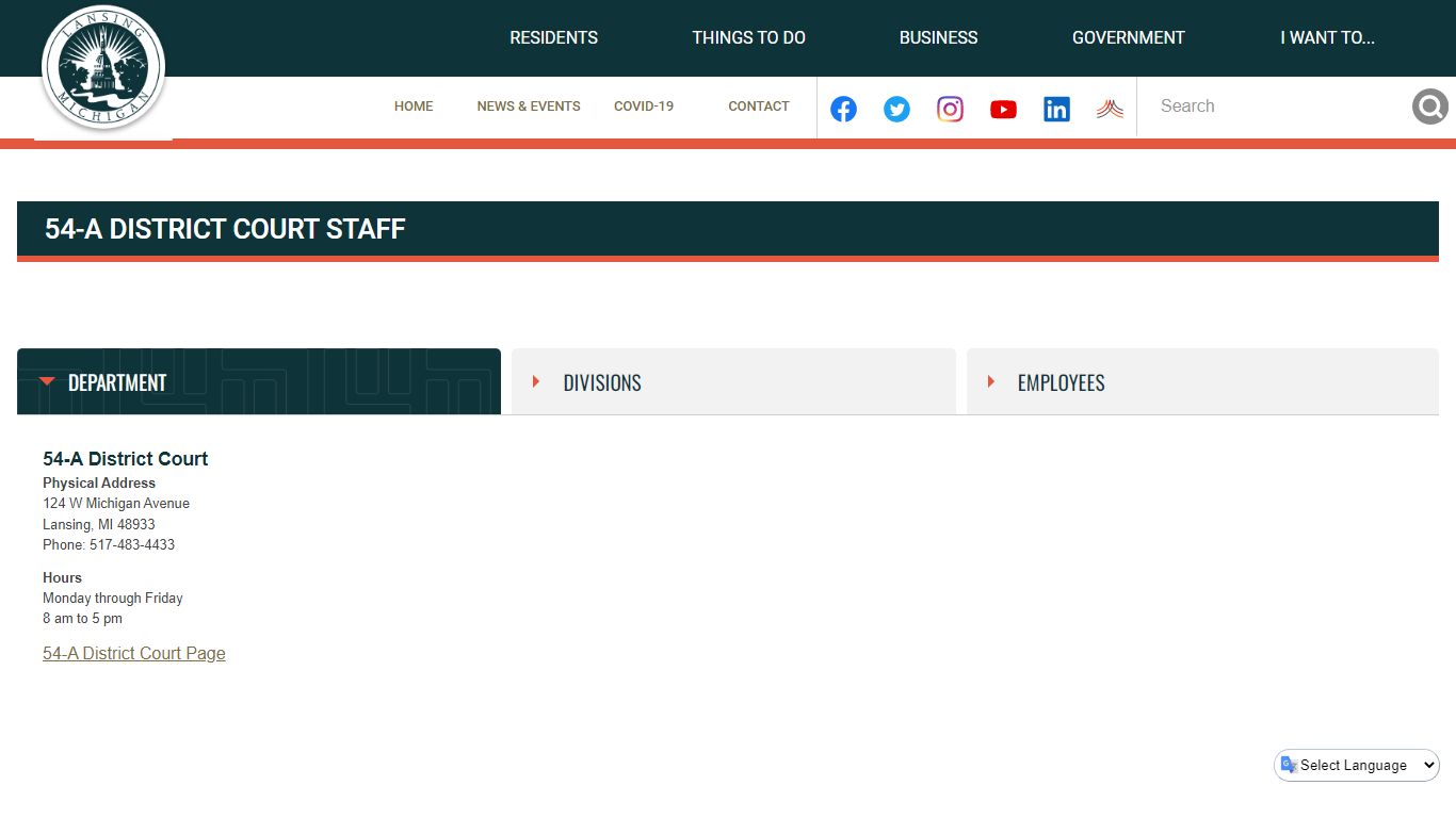 54-A District Court Staff | Lansing, MI - Official Website